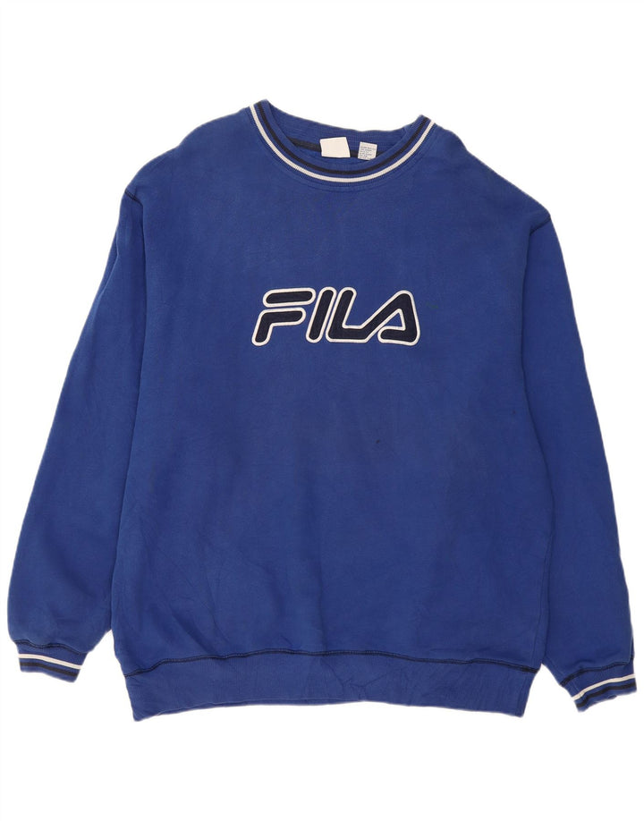FILA Sudadera gráfica para hombre Jumper 2XL Algodón azul