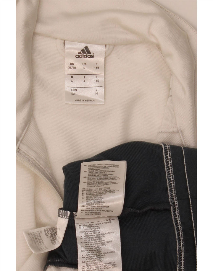 Adidas Hombre Chándal Top Chaqueta UK 36/38 Small Blanco Colorblock Poliéster
