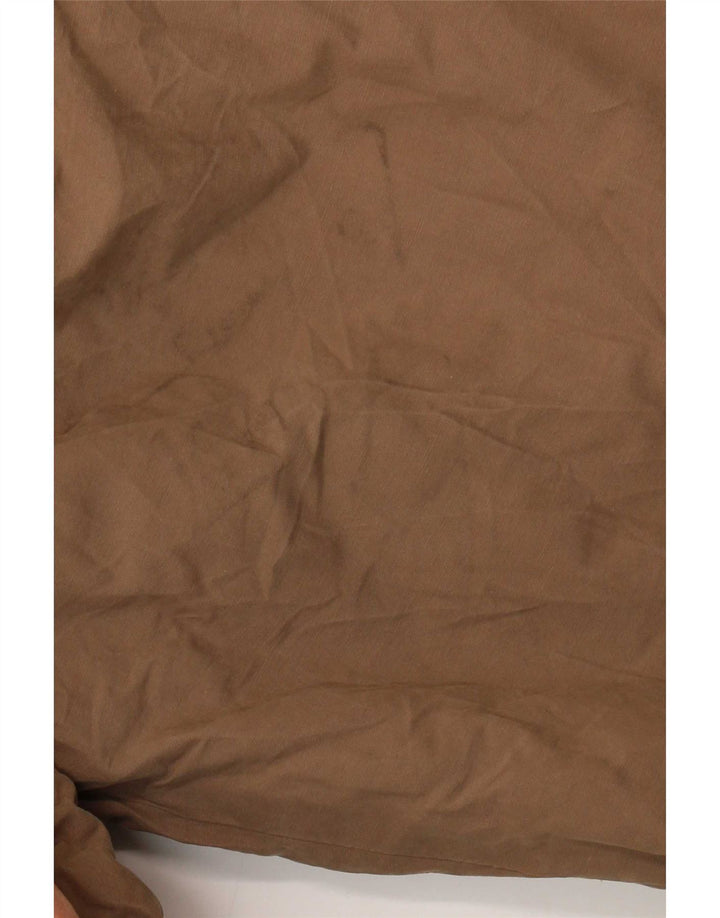 Zara Mujer Crop Bomber Jacket UK 46 Grande Algodón Marrón