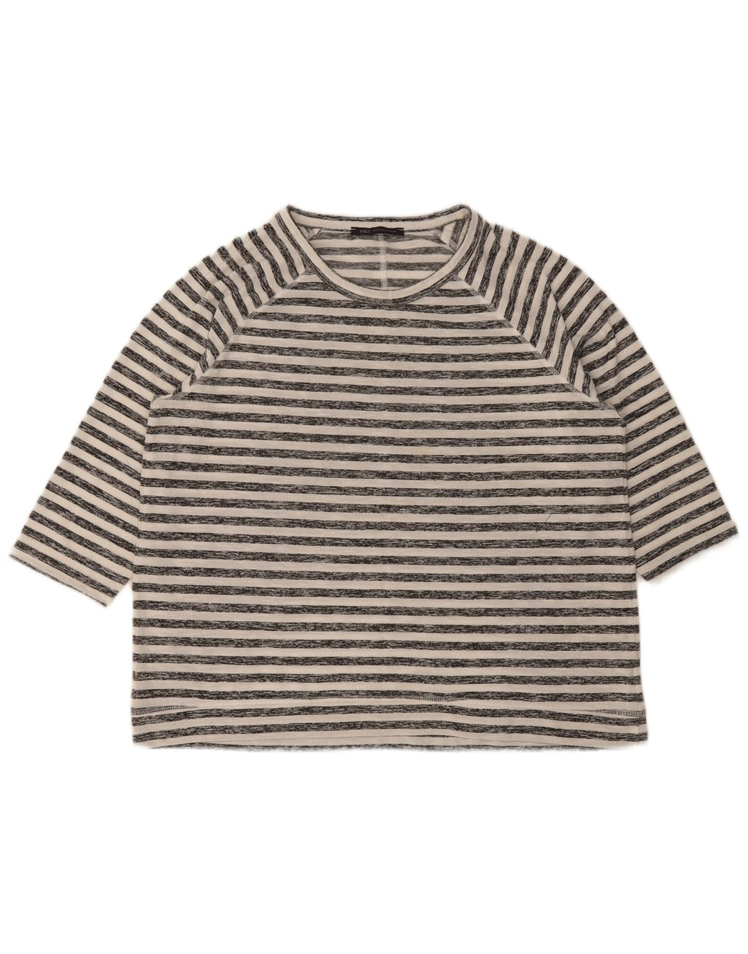 Marks & Spencer Top para mujer manga 3/4 UK 46 Grande Blanco Rayas