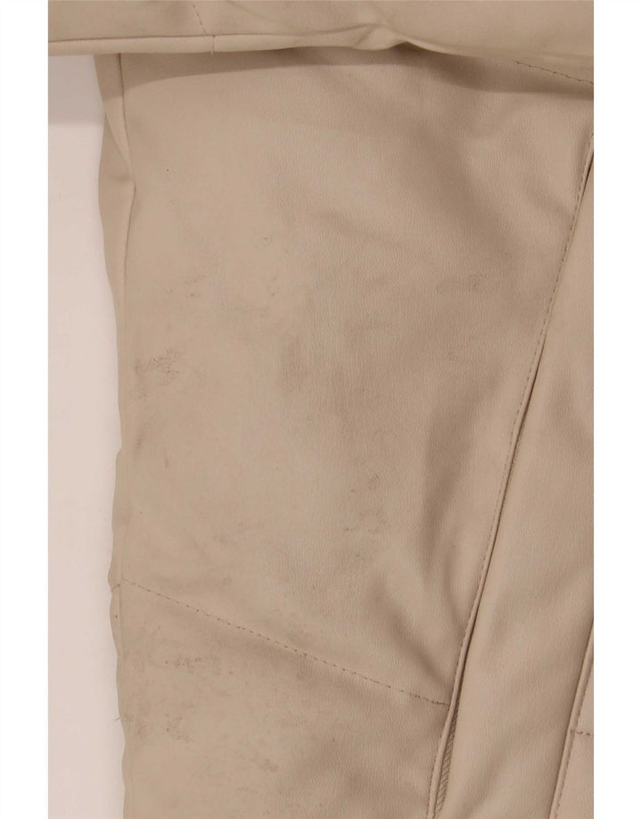 Zara Mujer Chaqueta Acolchada Extragrande Con Capucha UK 10 Small Beige Poliéster