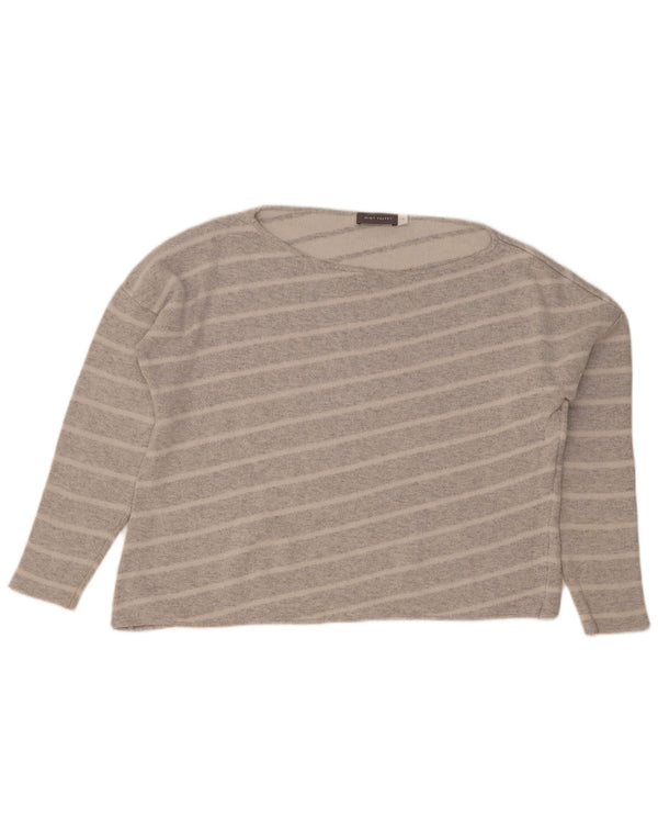 MINT VELVET Top de mujer de manga larga UK 44 Nylon a rayas gris grande