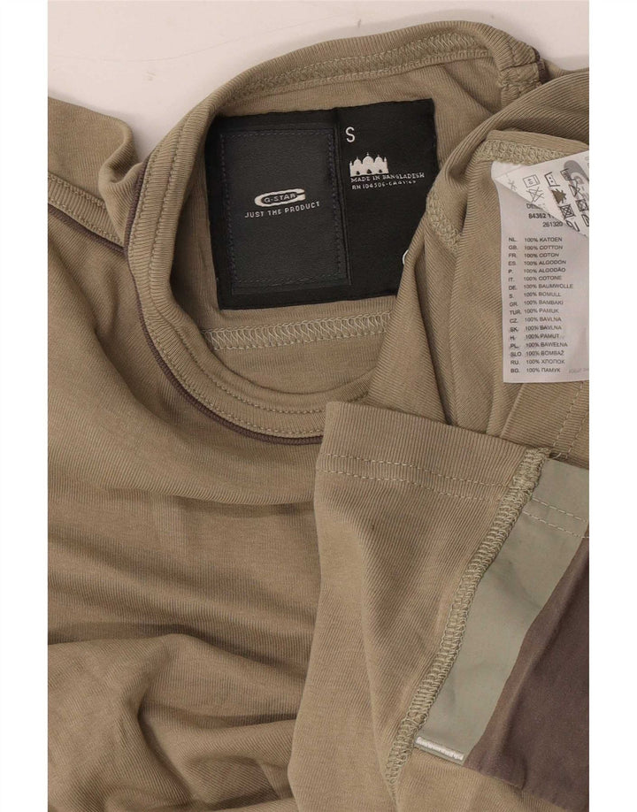 G-Star Hombre Camiseta Gráfica Top Pequeño Algodón Caqui