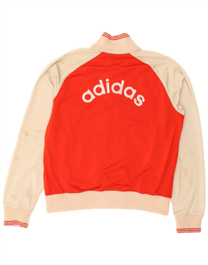 Adidas Hombre Gráfico Chándal Top Chaqueta XL Rojo Colorblock Poliéster