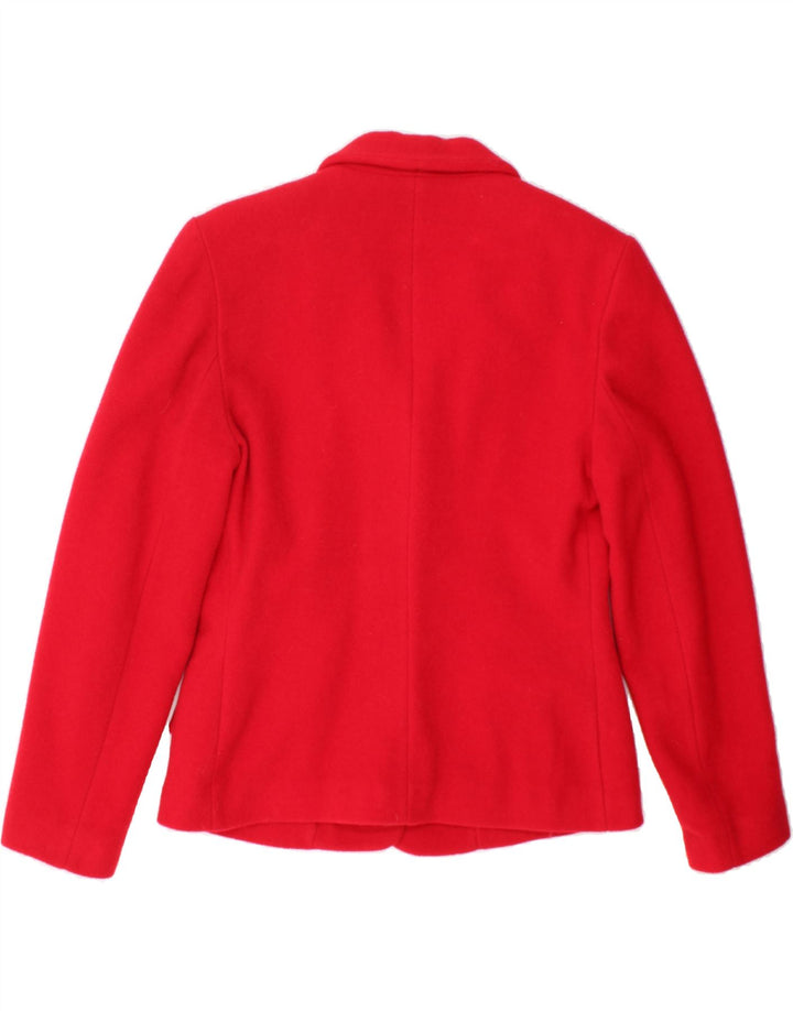 VINTAGE Womens 4 Button Blazer Jacket UK 12 Medium Red Wool Vintage Vintage and Second-Hand Vintage from Messina Hembry 