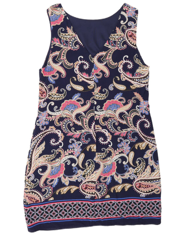 Vestido tubo sin mangas Wallis para mujer UK 44 Medium Navy Blue Paisley