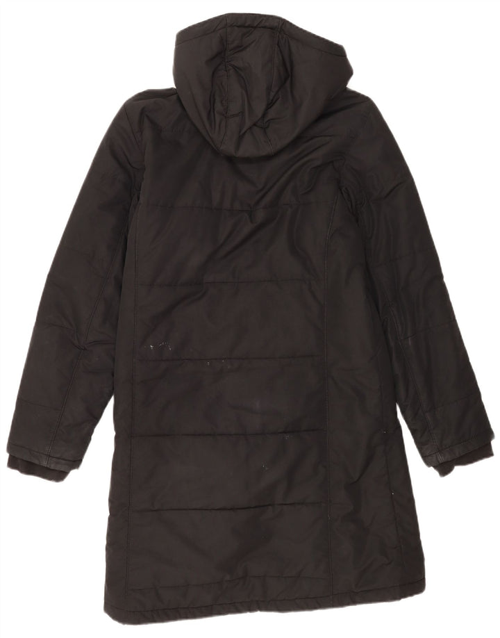 Jack Wolfskin Abrigo acolchado con capucha para mujer UK 12/14 Mediano Negro Poliéster