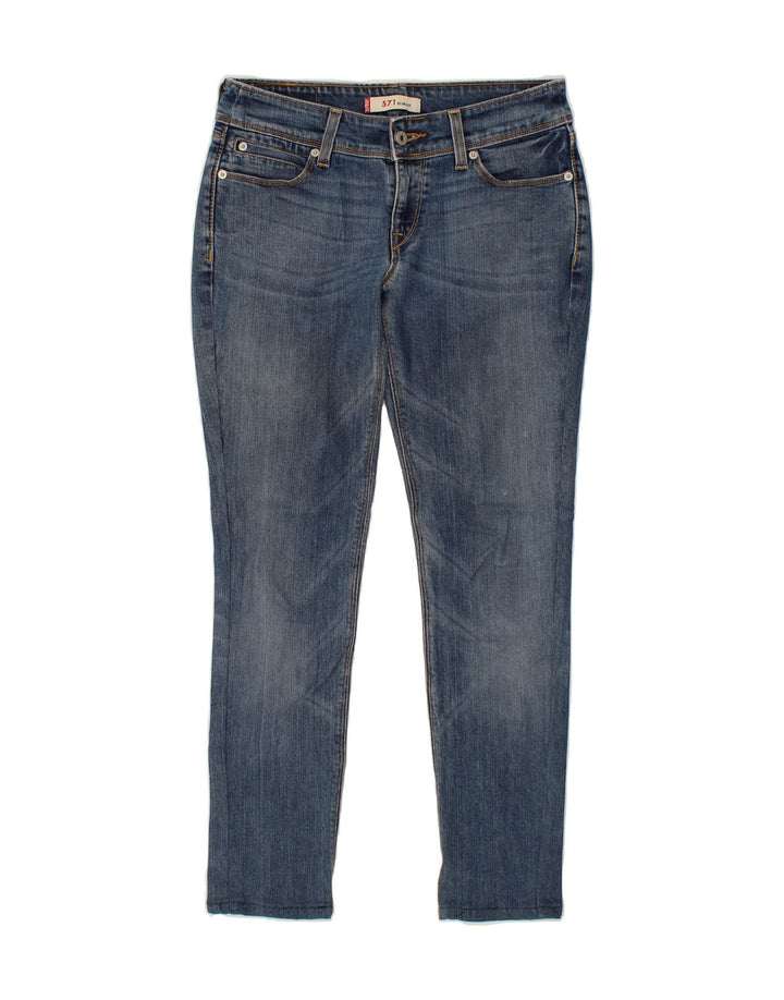LEVI'S Womens 571 Slim Jeans W30 L29 Blue Cotton Vintage Levi's and Second-Hand Levi's from Messina Hembry 