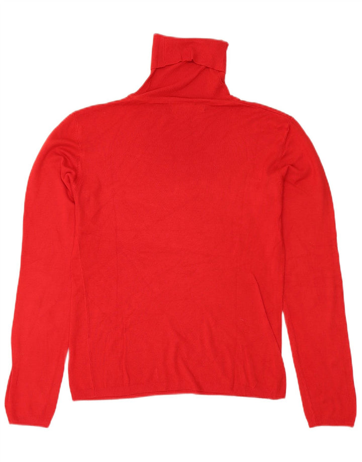 Zara - Jersey con cuello vuelto para mujer, talla 44, talla grande, rayón rojo