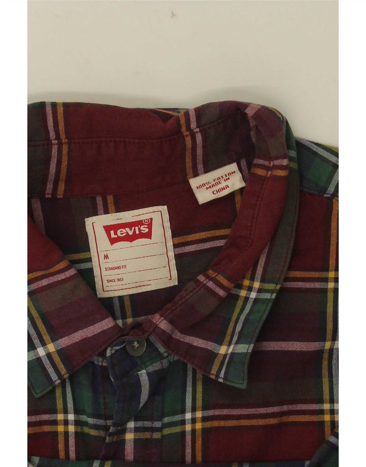 Levi's Camisa de corte estándar para hombre de algodón a cuadros multicolor mediano