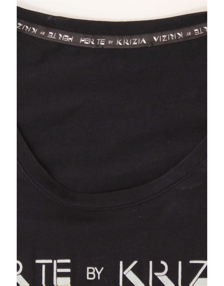 Perte by Krizia - Camiseta con gráfico regular para mujer, talla 40, talla M, azul marino