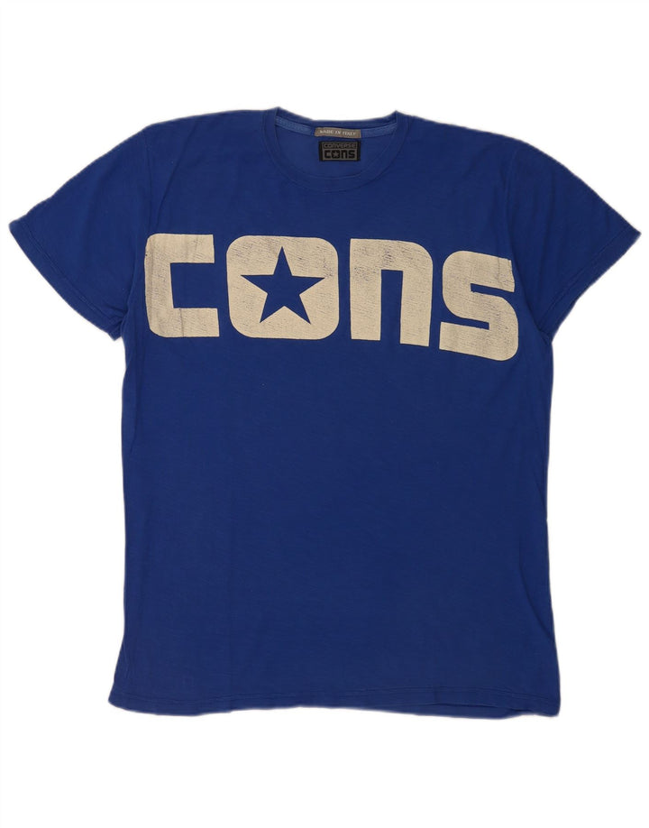 Converse - Camiseta gráfica para hombre, talla grande, color azul
