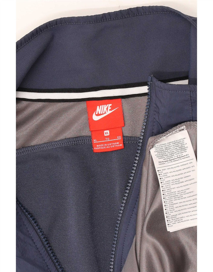 Nike Hombre Gráfico Zip Neck Sudadera Jumper XL Gris Colorblock Poliéster