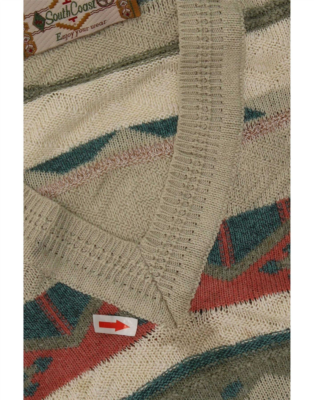South Coast Hombre Regular Fit Jersey Jersey Grande Beige Geométrico Retro