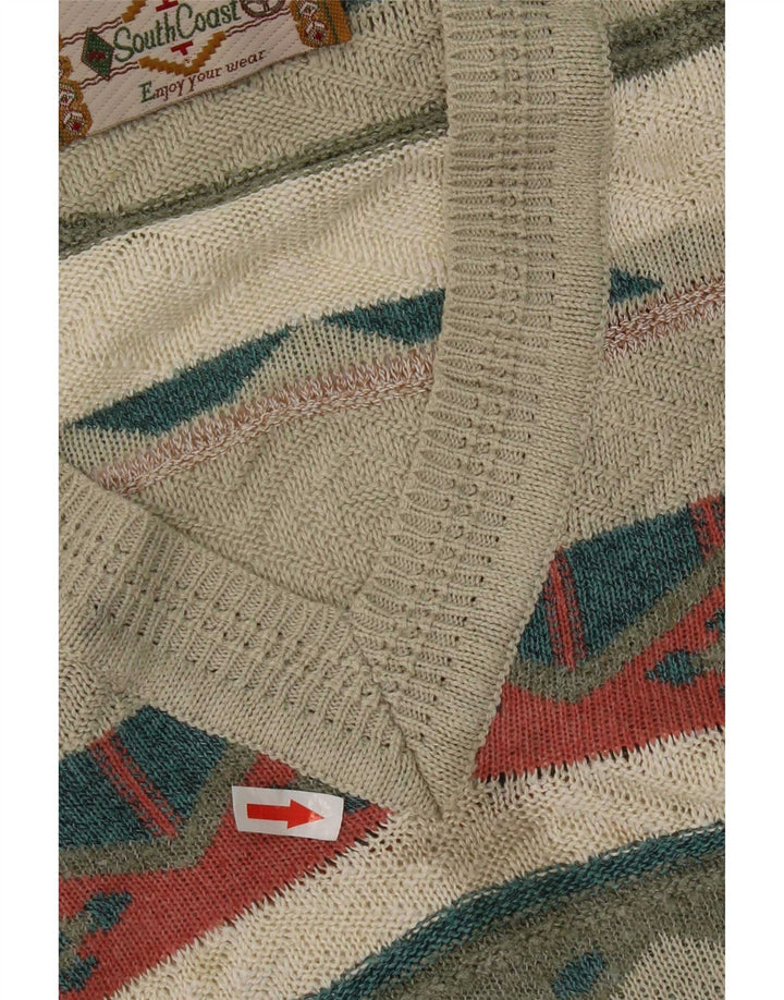 South Coast Hombre Regular Fit Jersey Jersey Grande Beige Geométrico Retro