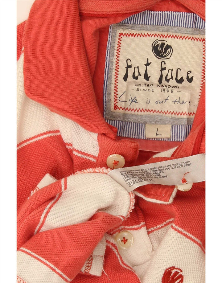 Polo de hombre Fat Face de algodón a rayas rojas grandes