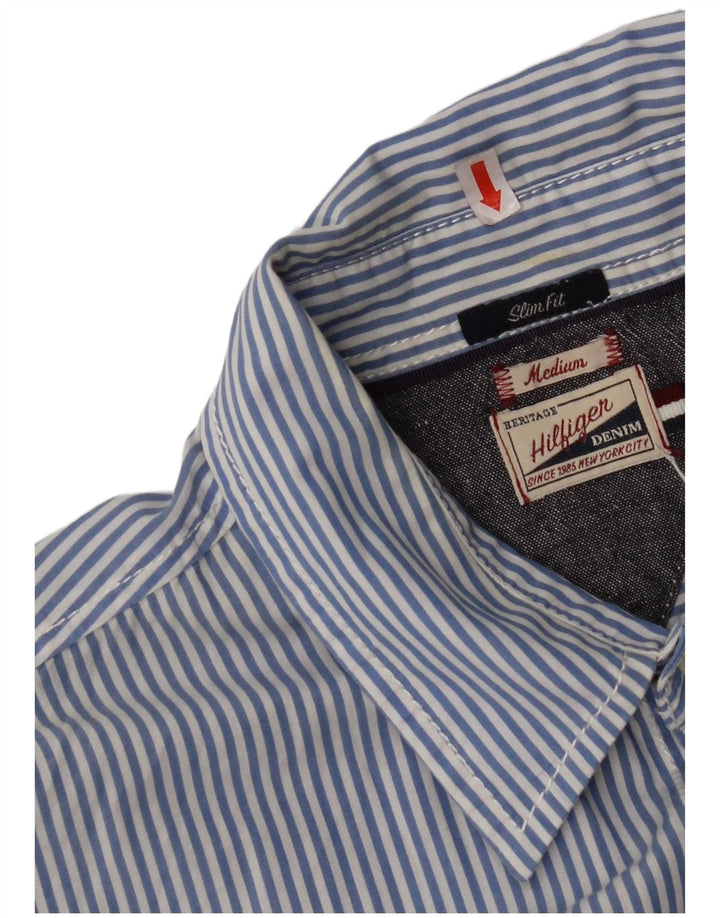 TOMMY HILFIGER Camisa slim fit de algodón a rayas azul medio para hombre