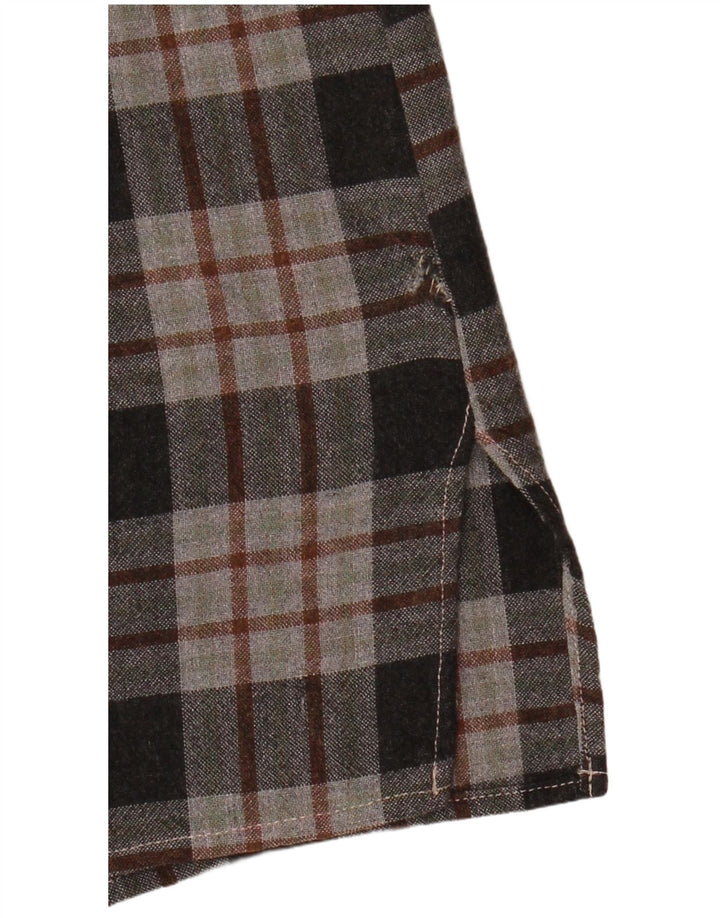 Benetton Camisa De Franela Mujer ES 42 Viscosa A Cuadros Gris Medio