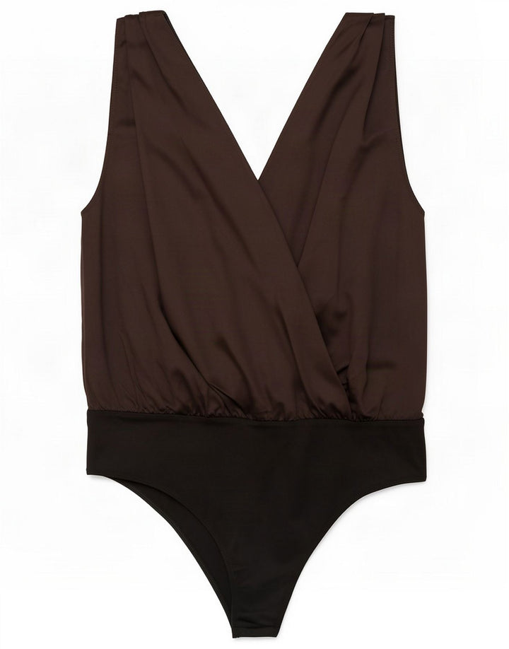 Zara Body Sin Mangas Mujer UK 44 Grande Poliéster Negro