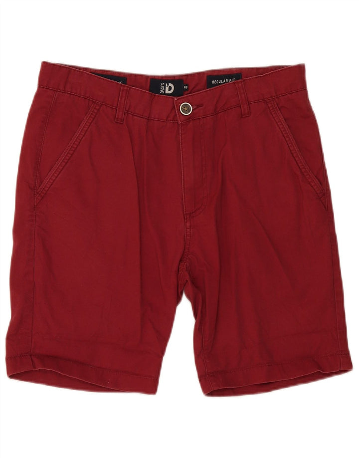 Dack's Pantalones cortos chinos de corte regular para hombre IT 48 Medium W34 Algodón burdeos