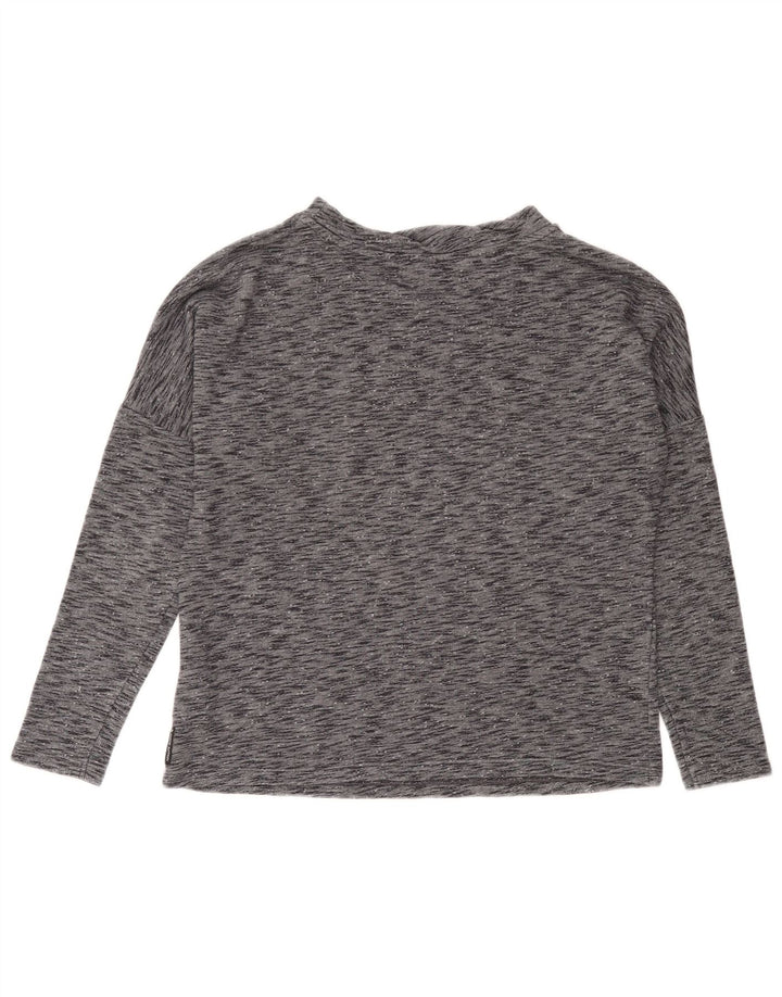 Armani Jeans Top gráfico para mujer manga larga IT 42 Gris medio moteado