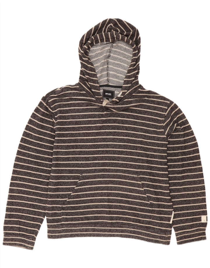Rip Curl Jersey con capucha de gran tamaño para mujer Reino Unido 10 Pequeño gris a rayas