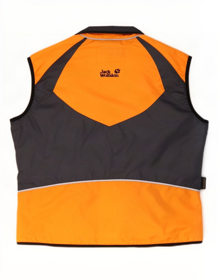 Jack Wolfskin Chaleco para hombre UK 40 Grande Naranja Colorblock Poliéster