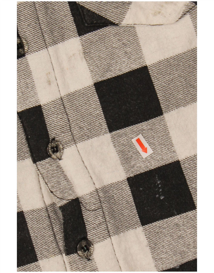 JOY Camisa de franela de leñador para hombre XL Algodón a cuadros negro