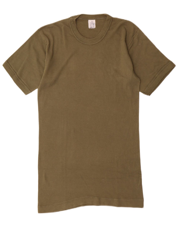 Camiseta vintage para hombre Top Medium Khaki Cotton