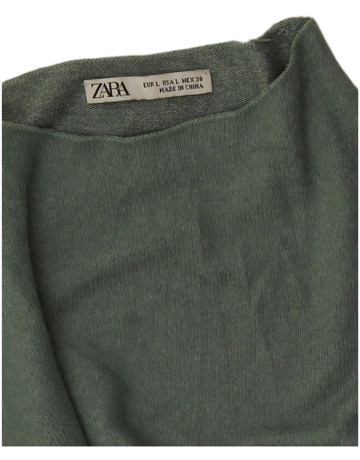 Zara Mujer Cuello Alto Jersey Jersey UK 46 Grande Verde
