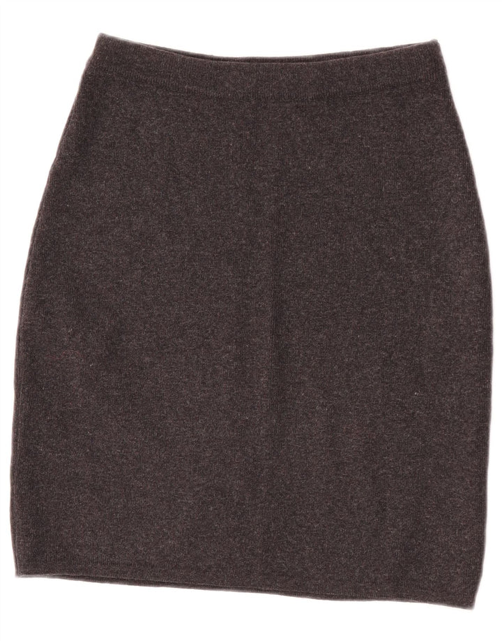 Vintage mujer punto lápiz falda W26 pequeño gris