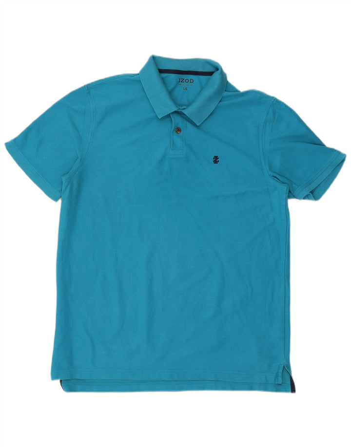 IZOD Polo para hombre de algodón azul grande
