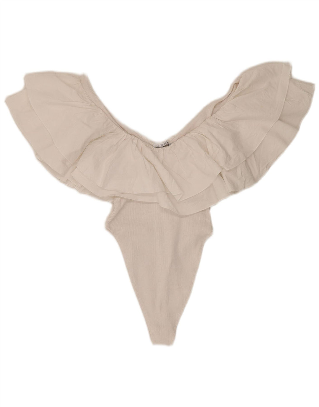 Zara Body con volantes para mujer UK 8 Small White Cotton