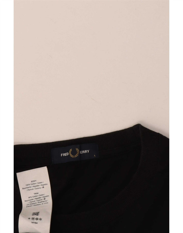 Fred Perry - Camiseta para hombre, talla grande, algodón negro