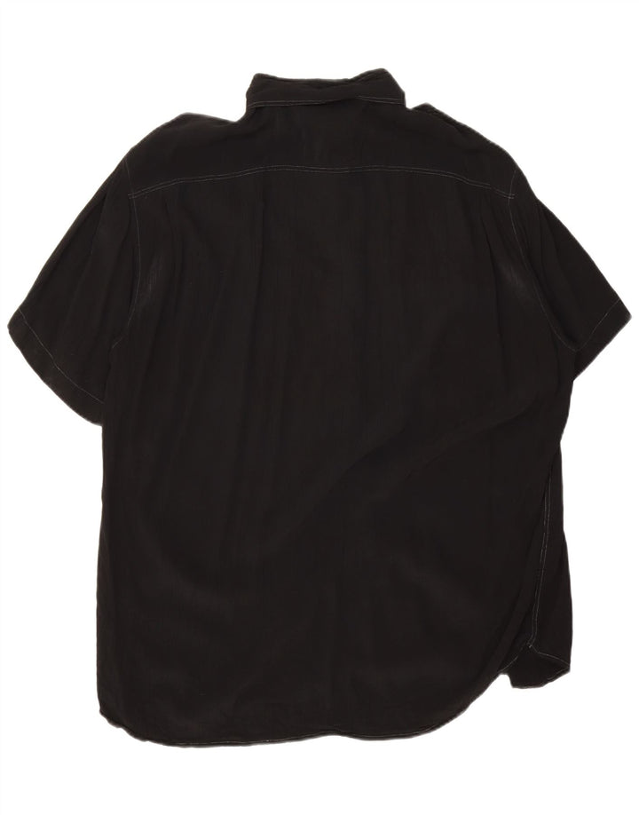 Cacharel Camisa alta de manga corta para hombre XL Negro