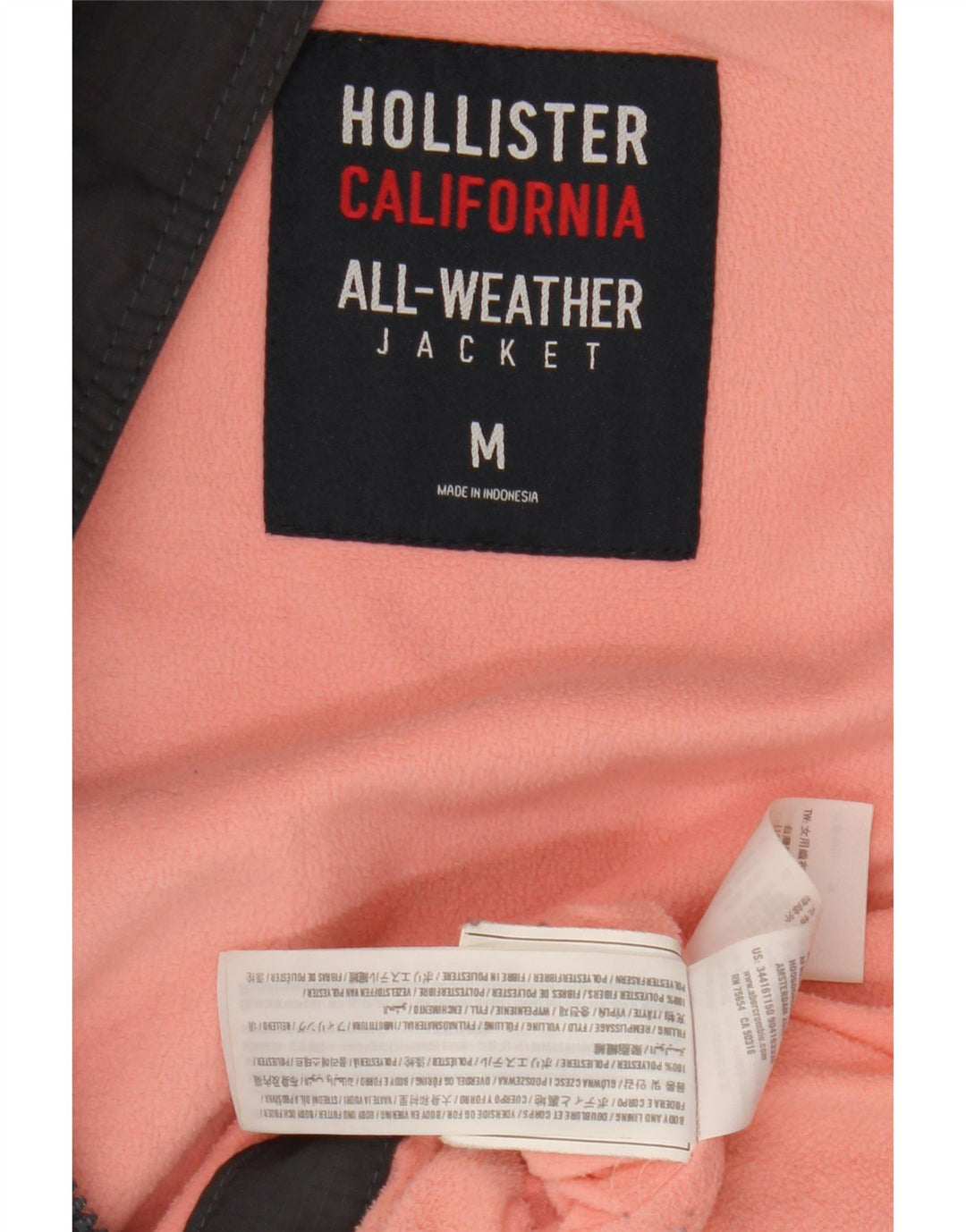 Chaqueta cortavientos con capucha Hollister para mujer UK 44 Poliéster gris medio