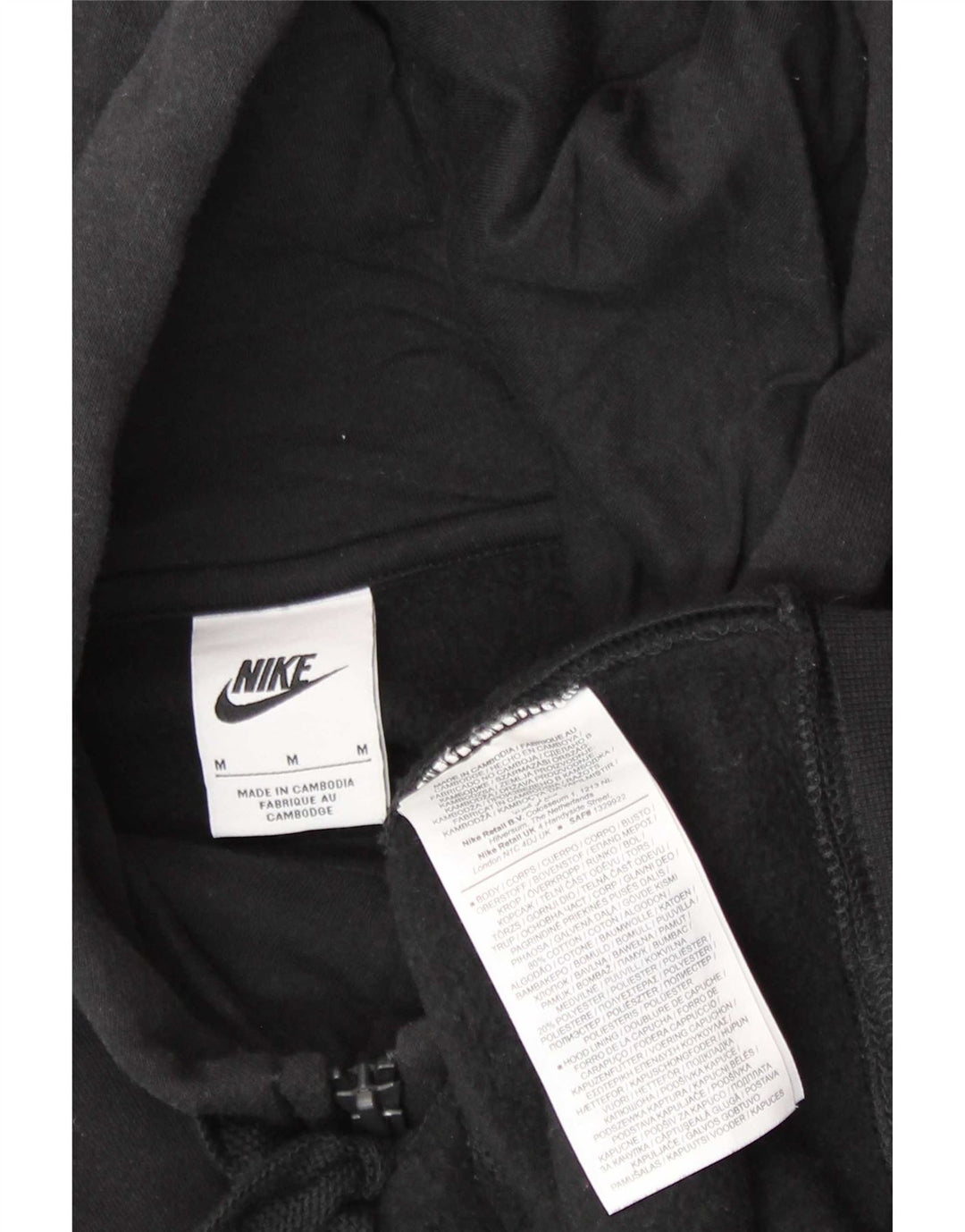 Nike - Sudadera con capucha y cremallera para hombre, tamaño mediano, algodón negro