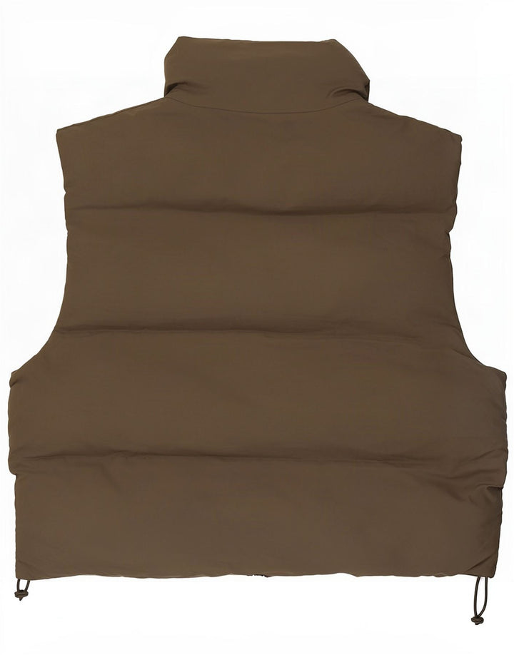 Zara Mujer Chaleco Acolchado UK 44 Poliéster Caqui Medio