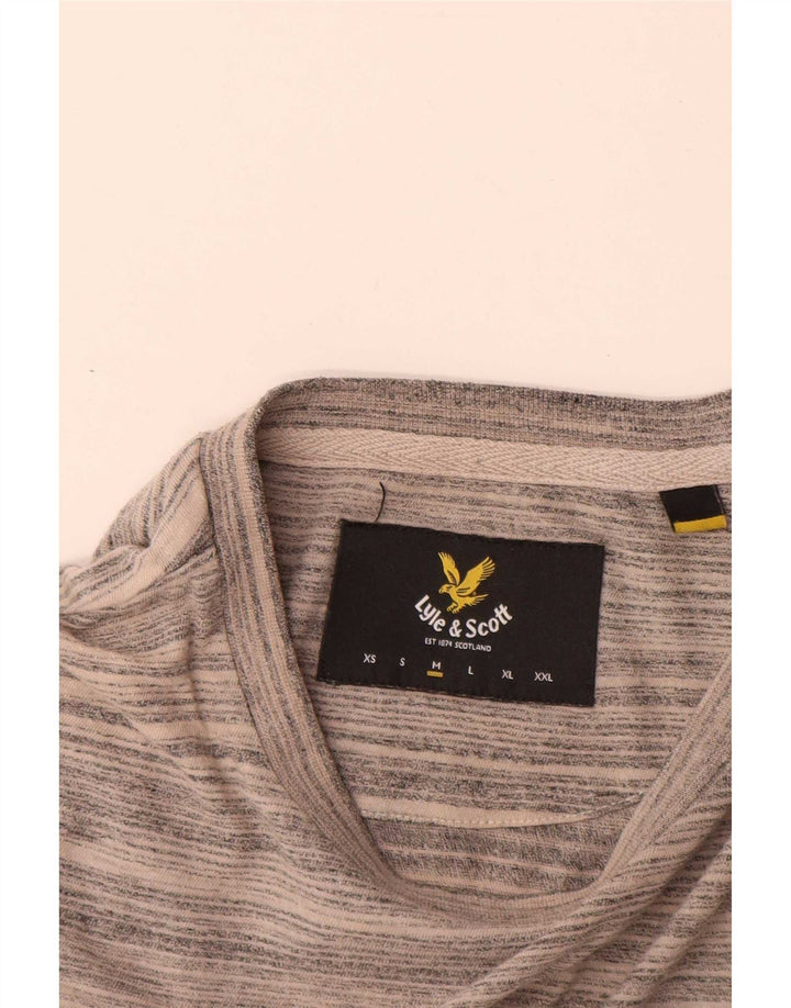 Lyle & Scott - Camiseta para hombre, color gris medio, algodón a rayas