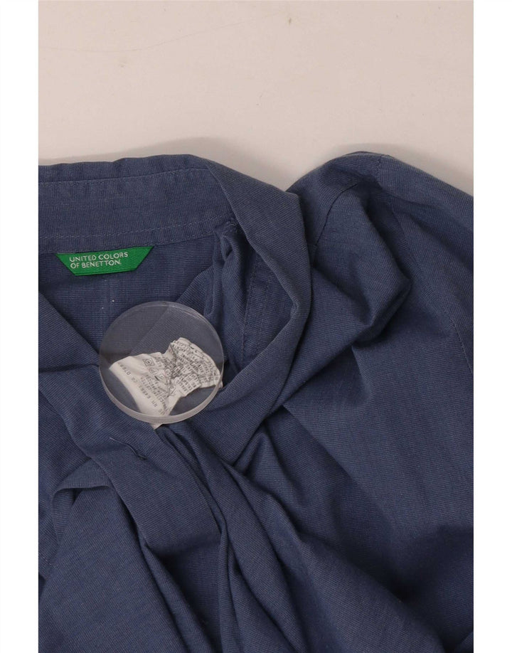 Camisa Benetton Mujer ES 46 Grande Azul Marino Algodón