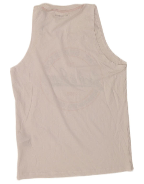 Jack & Jones Hombre Camiseta Gráfica Top Medium Blanco Algodón