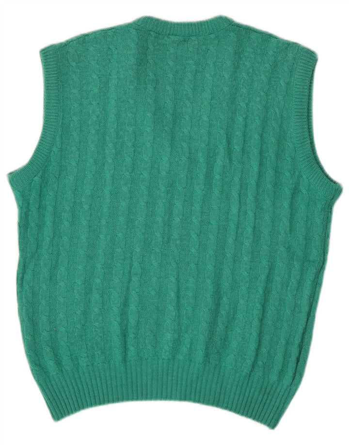 VINTAGE Chaleco de mujer Camiseta sin mangas Reino Unido 14 Verde Medio