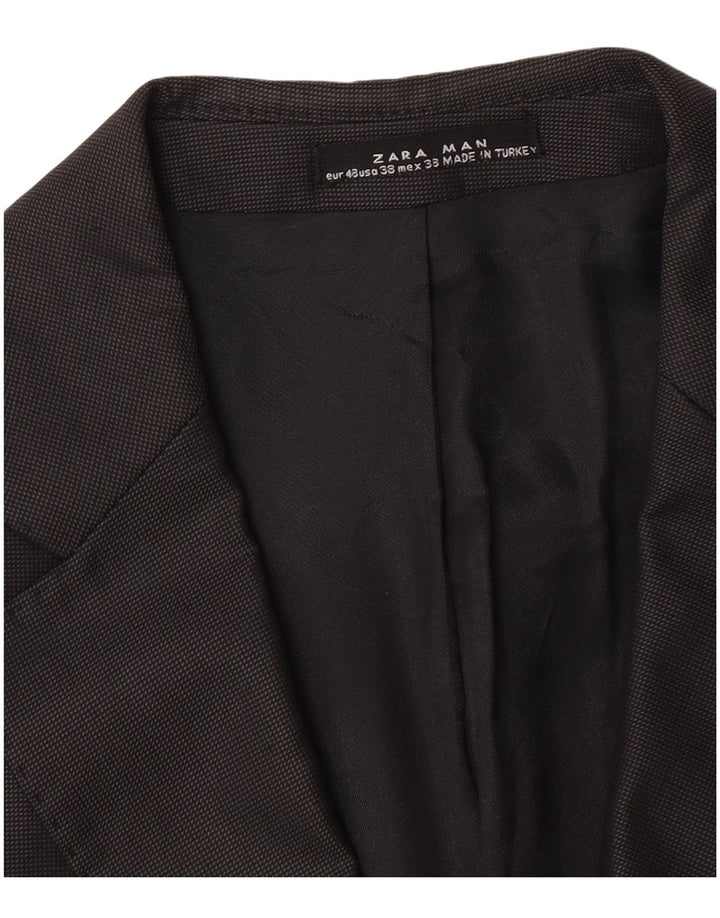 Zara Chaqueta tipo blazer de 2 botones para hombre EU 48 Medium Black