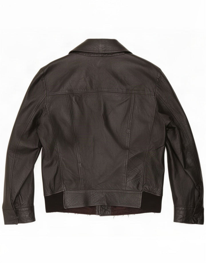 Chaqueta de cuero vintage para hombre UK 38 Medium Black