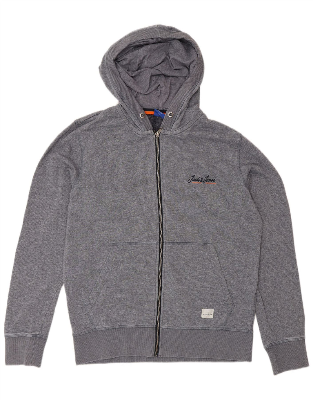 Jack & Jones Hombre Sudadera Con Capucha Y Cremallera Poliéster Moteado Gris Medio
