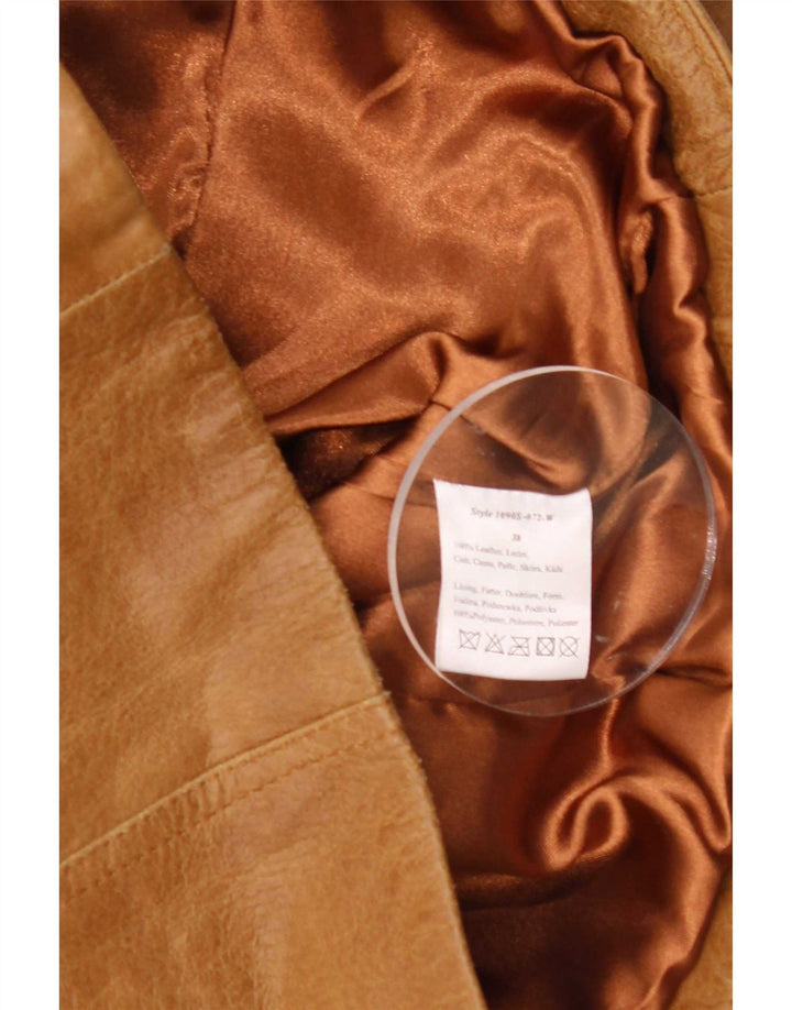 Blend Chaqueta Blazer de Cuero con 3 Botones para Mujer EU 38 Marrón Medio