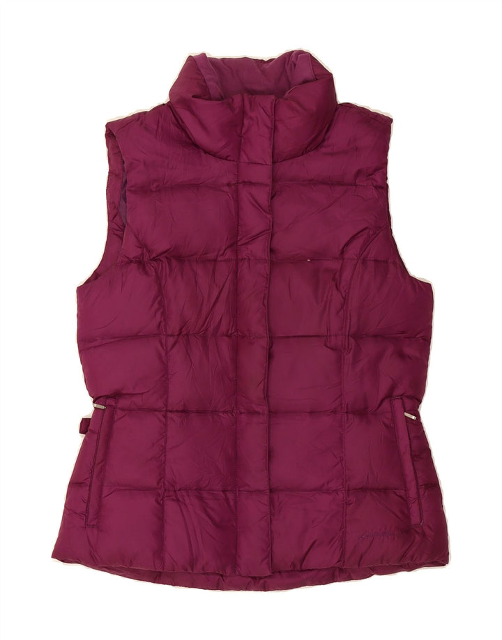 EDDIE BAUER Womens Padded Gilet UK 10 Small Burgundy Polyester Vintage Eddie Bauer and Second-Hand Eddie Bauer from Messina Hembry 