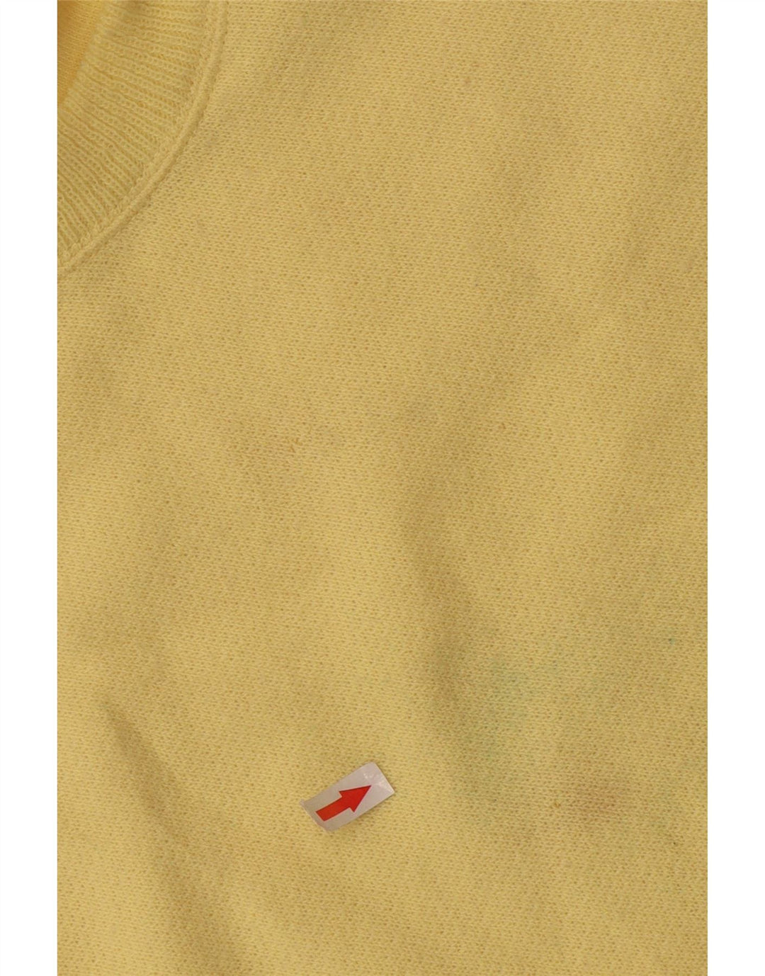 Vintage hombres polo cuello sudadera jumper grande algodón amarillo