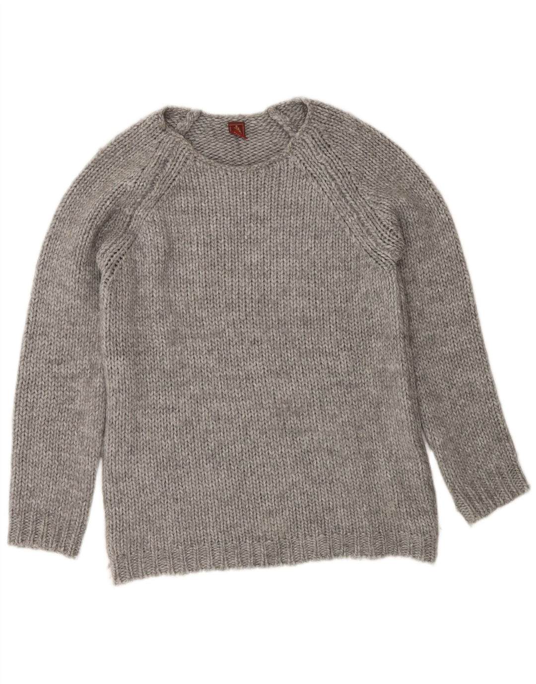 Dondup Suéter tipo jersey con cuello barco para mujer UK 40 Lana gris medio