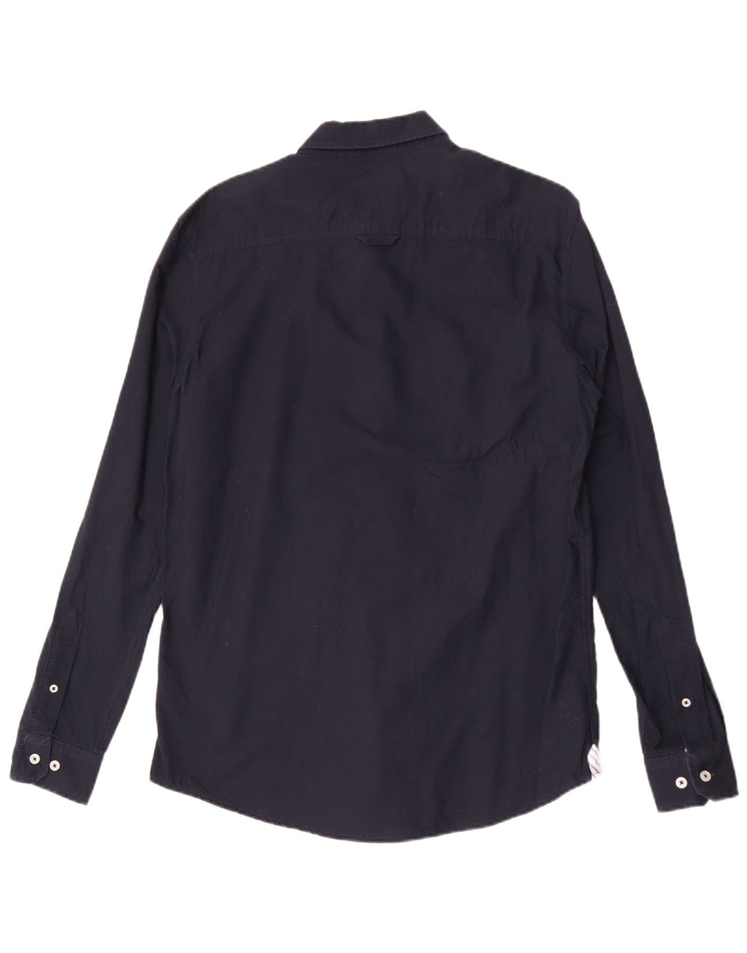 Crew Clothing Camisa ajustada para hombre Algodón azul marino medio